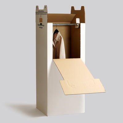 Kleiderbox weiß mit Metallstange 51 x 60 x 135 cm