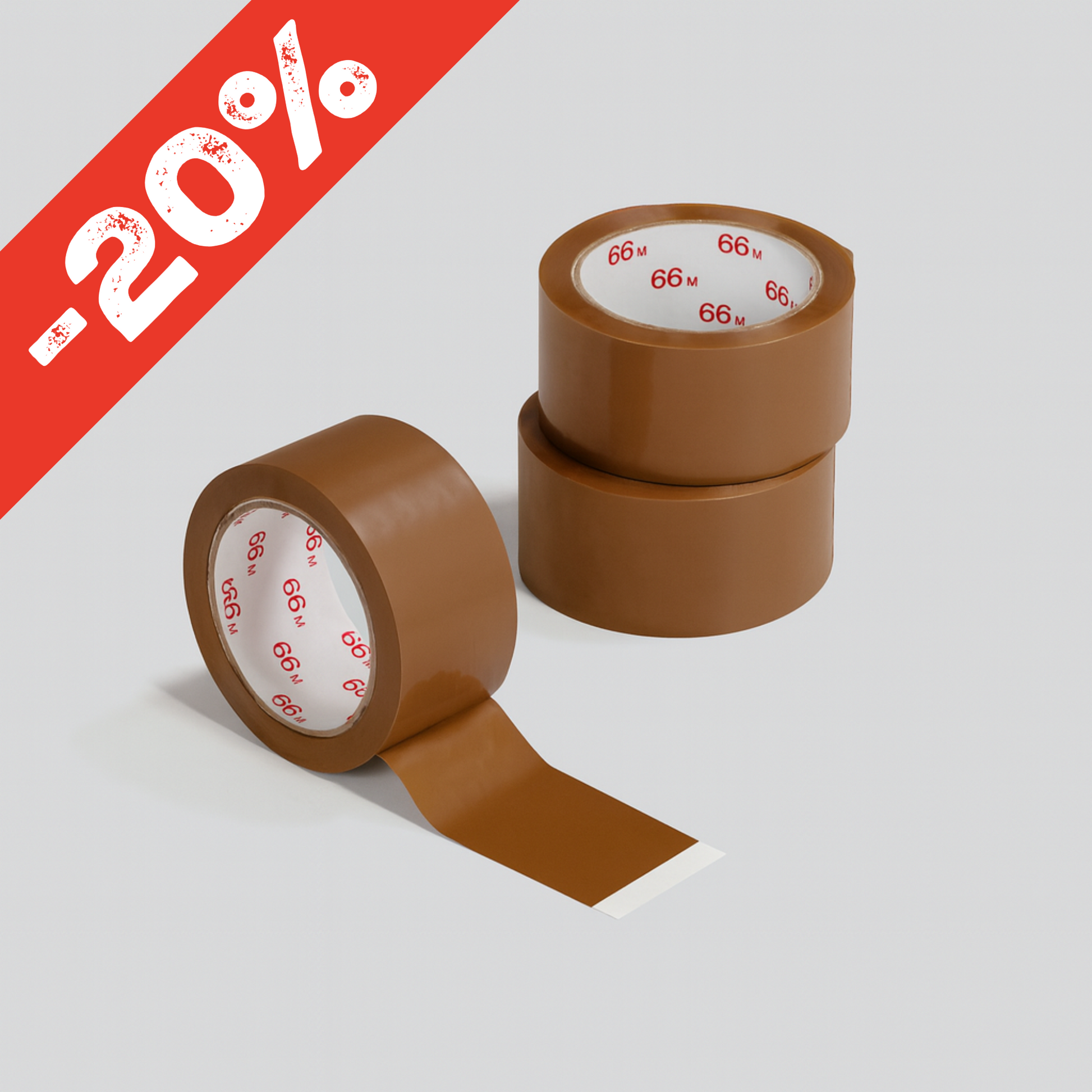 Klebeband PVC Braun (Standard) 50 mm x 66 lfm Packando