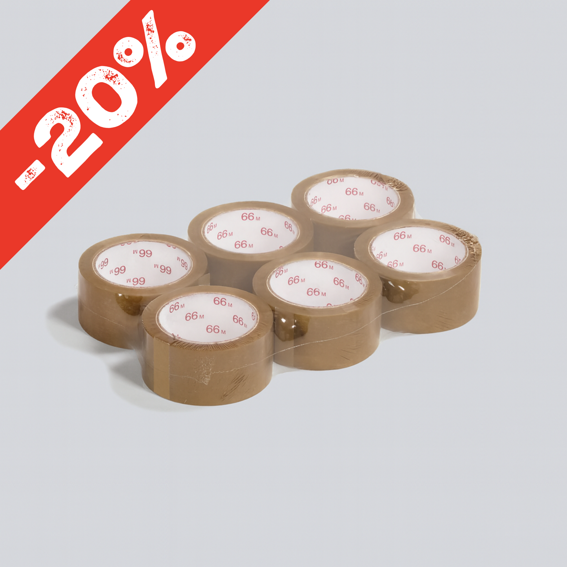 Klebeband PVC Braun (Standard) 50 mm x 66 lfm Packando