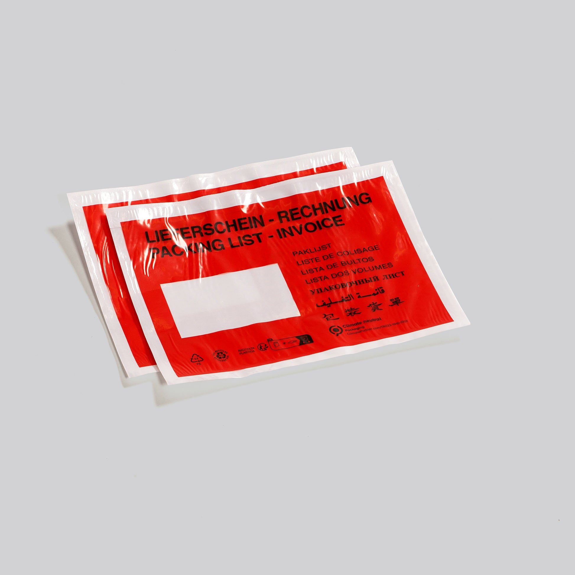 1000 Lieferscheintaschen C5 rot mit Aufdruck 23,5 x 17,5 cm