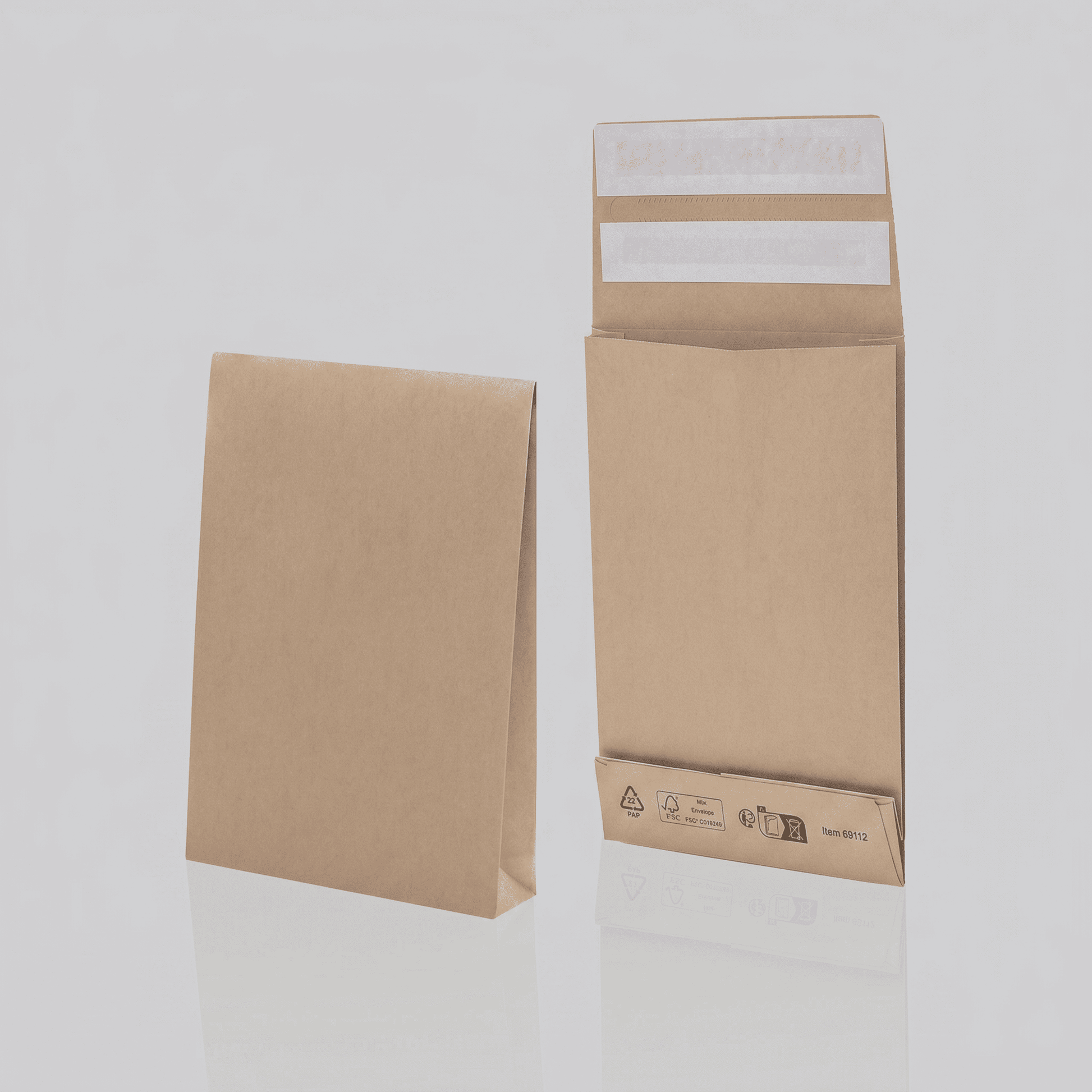Papier-Versandtasche wiederverschließbar 229 x 162 x 40 mm (250 St.) Packando